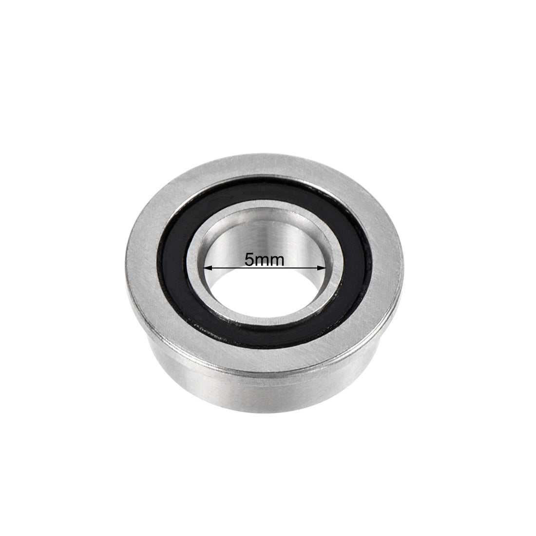 uxcell Uxcell MF105-2RS Flange Ball Bearing 5x10x4mm Double Sealed Chrome Steel Bearing 2pcs