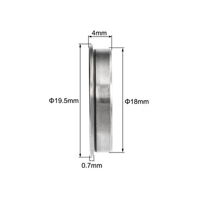 Harfington Uxcell F6701ZZ Flange Ball Bearing 12x18x4mm ABEC-3 Chrome Steel Bearings 2pcs