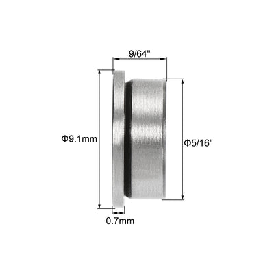 Harfington Uxcell FR2-5zz Flange Ball Bearing 1/8"x5/16"x9/64" Shielded Chrome Steel Bearings 2pcs