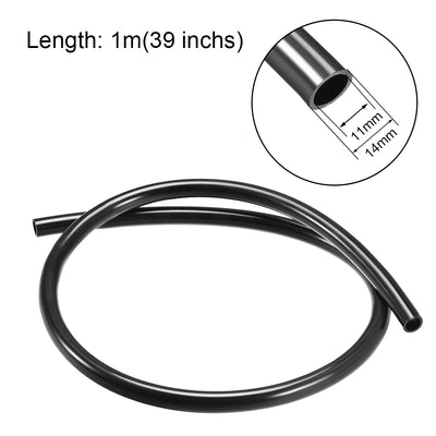 Harfington Uxcell 14mm OD 11mm ID 1m Long PA12 Nylon Tube for Air Line Brake Fluid Transfer Black