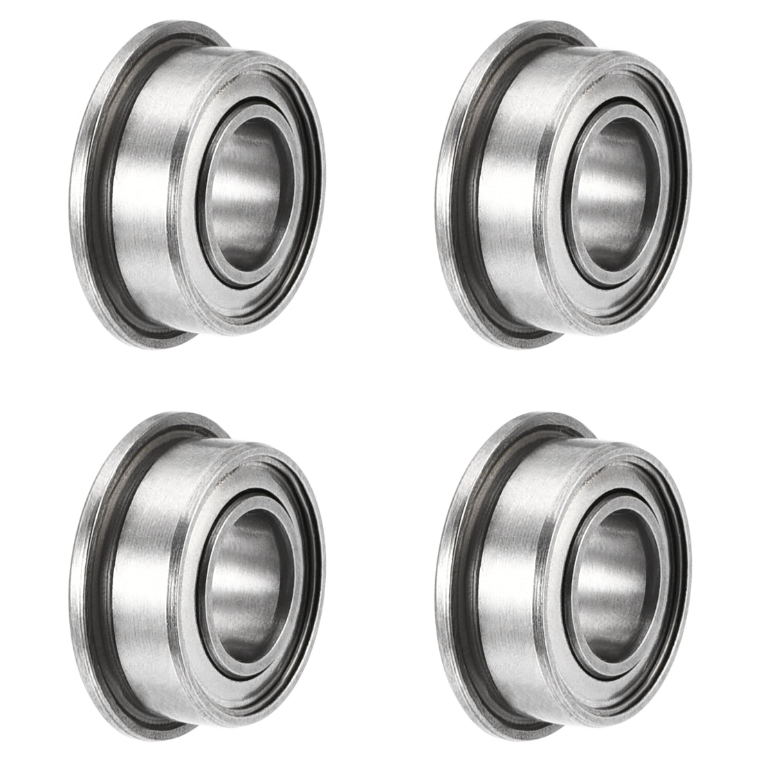 uxcell Uxcell SMF105ZZ Flange Ball Bearing 5x10x4mm Double Shielded 440c Stainless Steel Bearings 4pcs