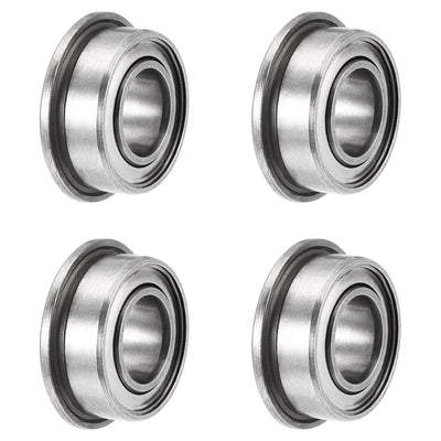 Harfington Uxcell SMF105ZZ Flange Ball Bearing 5x10x4mm Double Shielded 440c Stainless Steel Bearings 4pcs