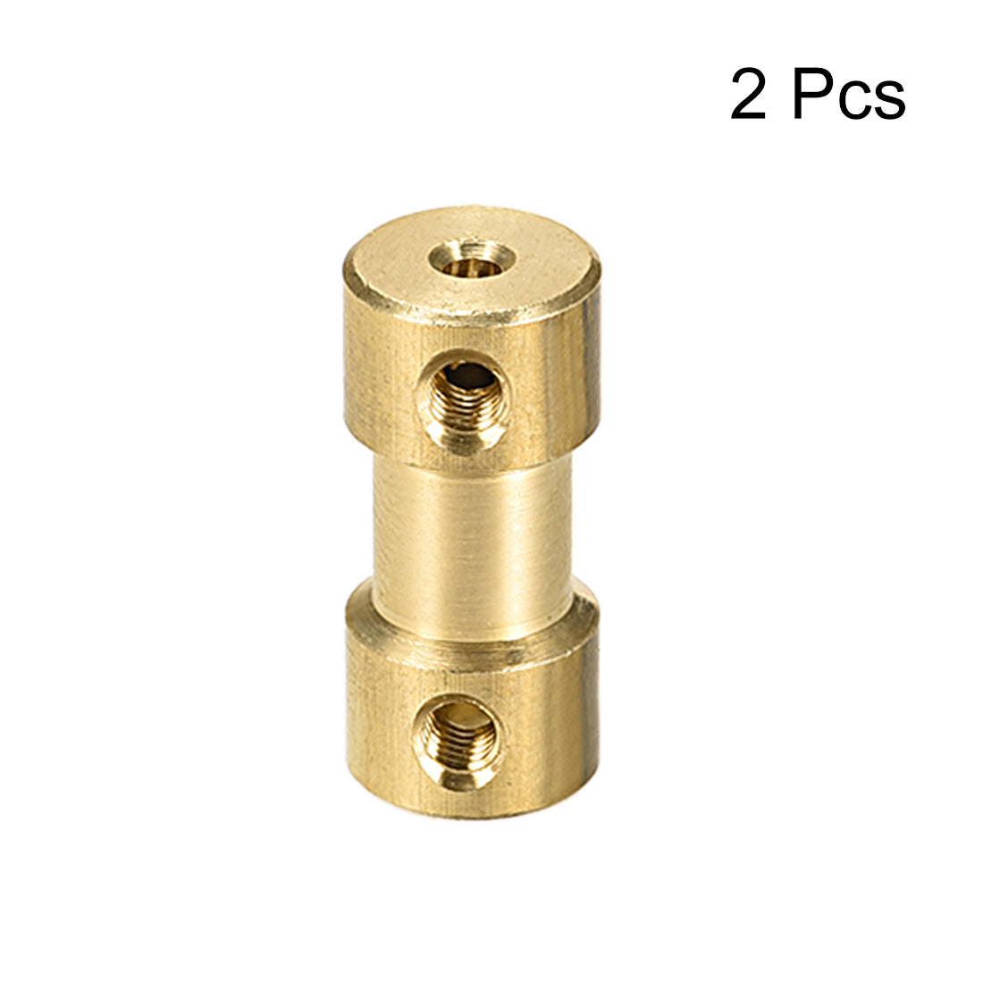 uxcell Uxcell 2mm to 2mm Bore Rigid Coupling, 20mm Length 9mm Diameter, Copper Shaft Coupler Connector, Brass Tone 2Pcs