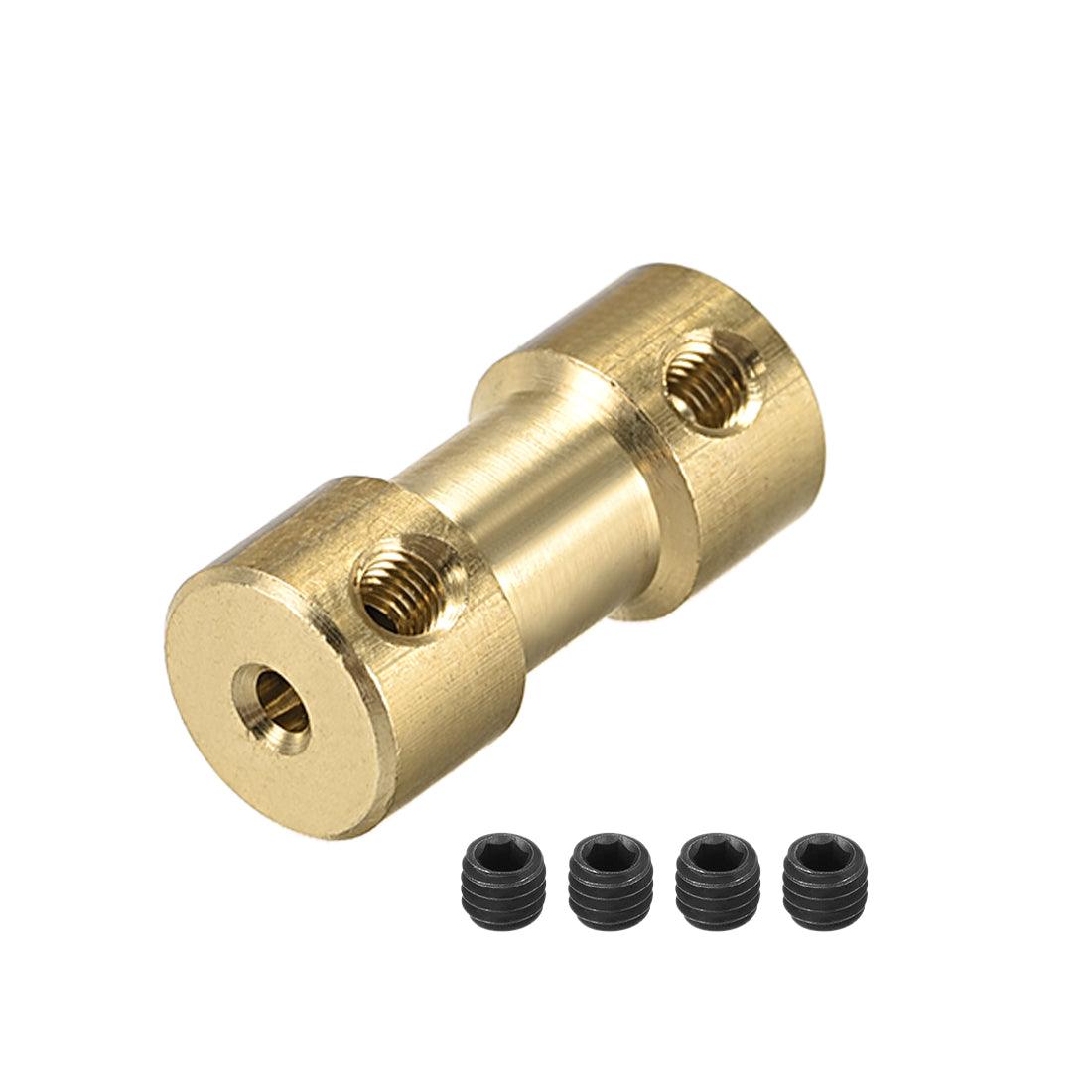 uxcell Uxcell 2mm to 2mm Bore Rigid Coupling, 20mm Length 9mm Diameter, Copper Shaft Coupler Connector, Brass Tone 2Pcs