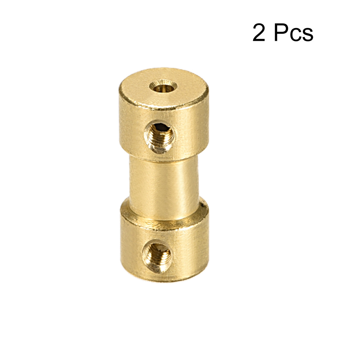 uxcell Uxcell 2mm to 2.3mm Bore Rigid Coupling, 20mm Length 9mm Diameter, Copper Shaft Coupler Connector, Brass Tone 2Pcs