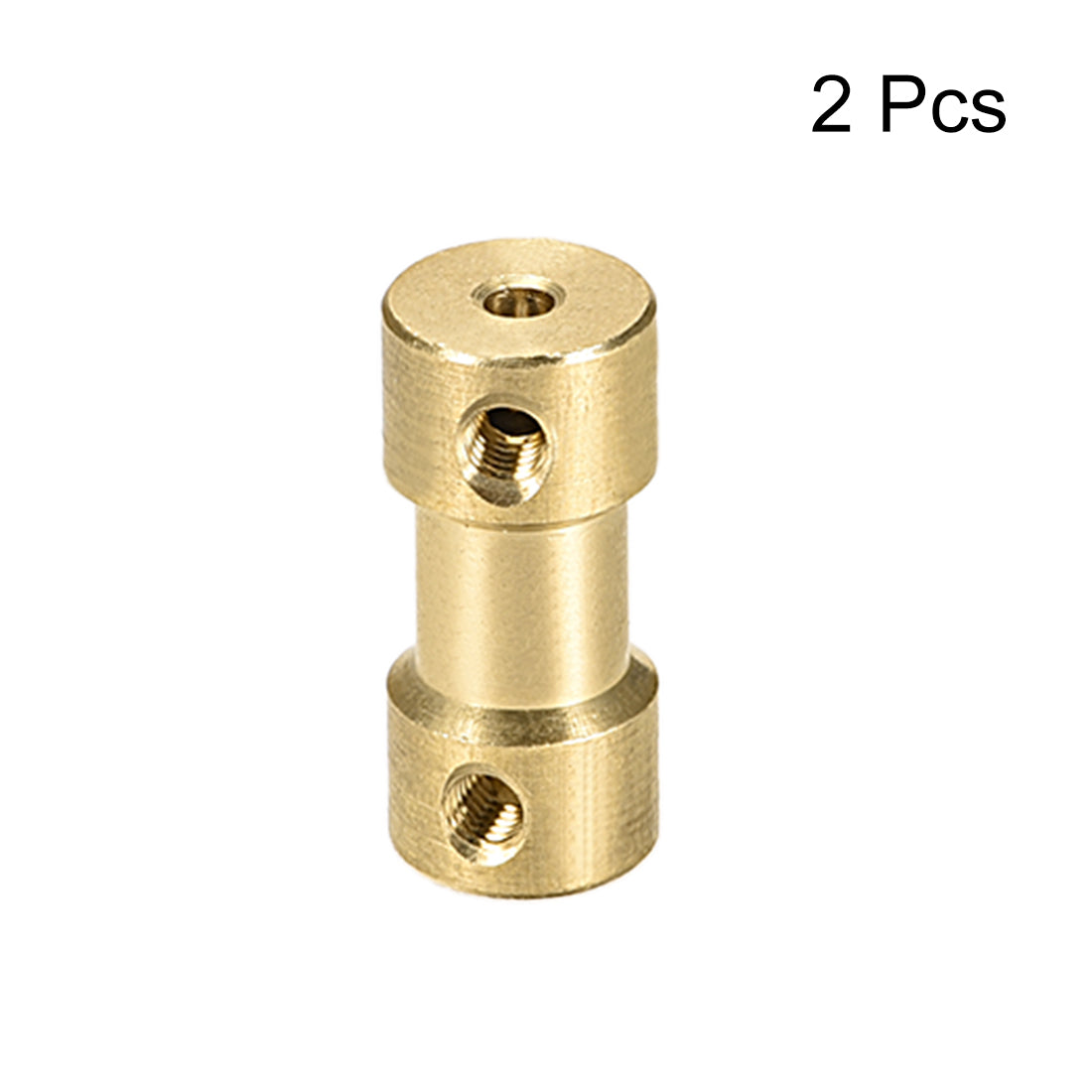 uxcell Uxcell 2.3mm to 2.3mm Bore Rigid Coupling, 20mm Length 9mm Diameter, Copper Shaft Coupler Connector, Brass Tone 2Pcs