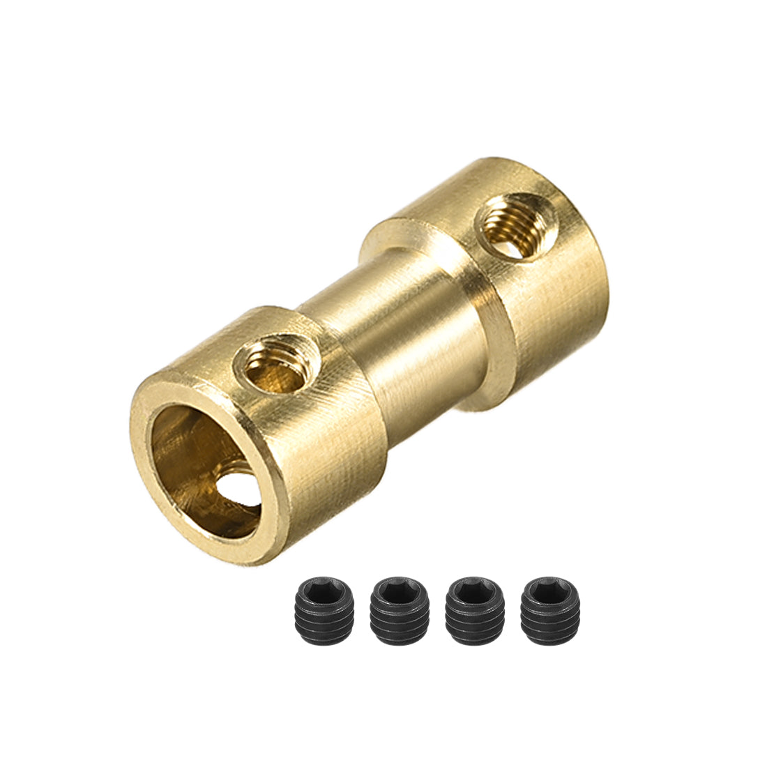 uxcell Uxcell 3mm to 6mm Bore Rigid Coupling, 20mm Length 9mm Diameter, Copper Shaft Coupler Connector, Brass Tone 2Pcs