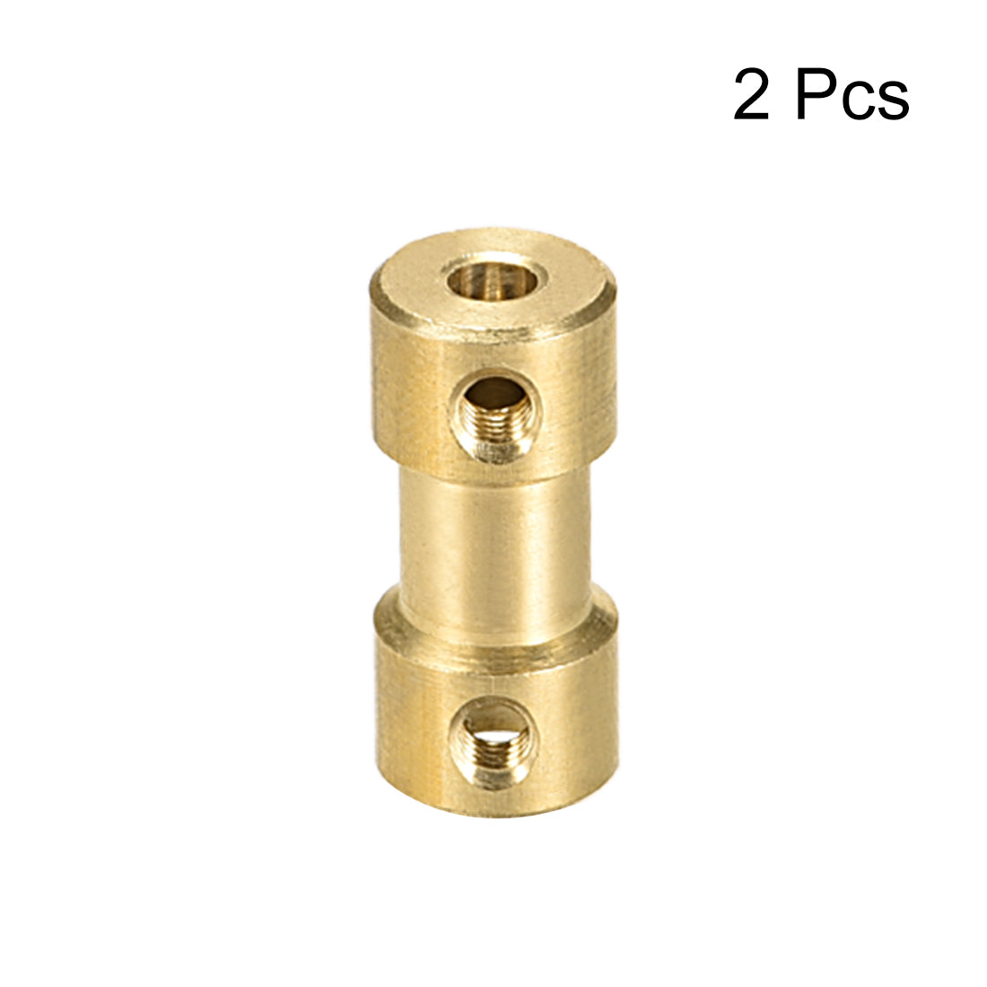 uxcell Uxcell 3.17mm to 4mm Bore Rigid Coupling, 20mm Length 9mm Diameter, Copper Shaft Coupler Connector, Brass Tone 2Pcs