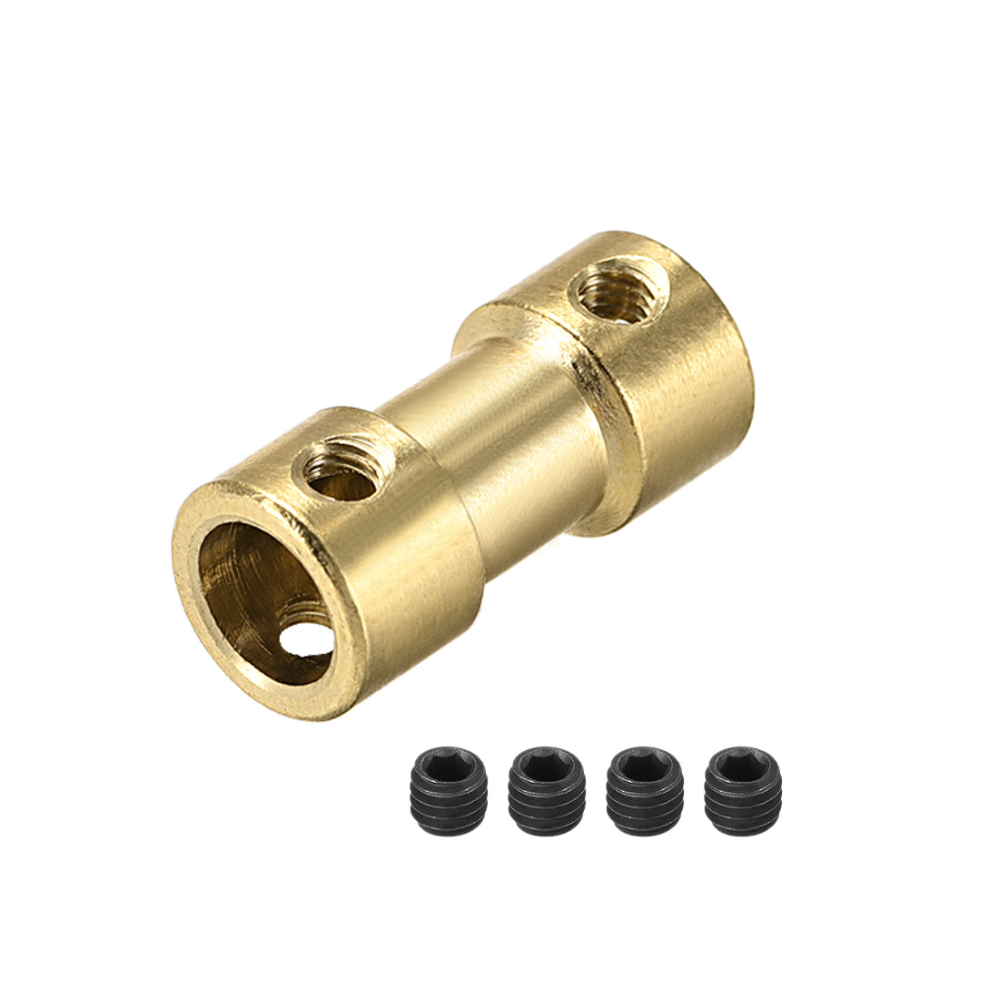 uxcell Uxcell 4mm to 6mm Bore Rigid Coupling, 20mm Length 9mm Diameter, Copper Shaft Coupler Connector, Brass Tone 2Pcs