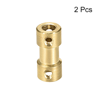 Harfington Uxcell 5mm to 6mm Bore Rigid Coupling, 20mm Length 9mm Diameter, Copper Shaft Coupler Connector, Brass Tone 2Pcs