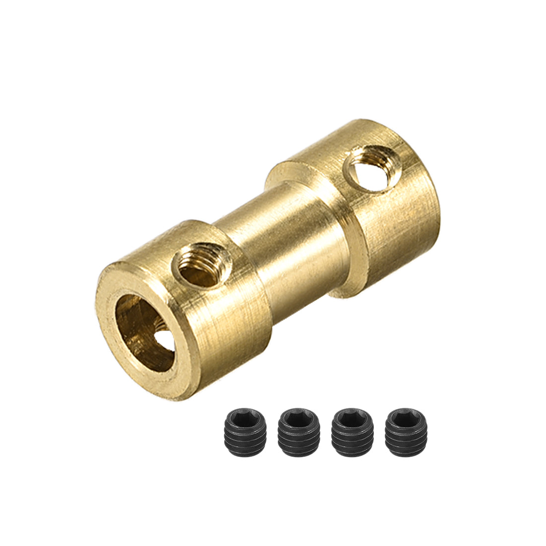 uxcell Uxcell 5mm to 6mm Bore Rigid Coupling, 20mm Length 9mm Diameter, Copper Shaft Coupler Connector, Brass Tone 2Pcs