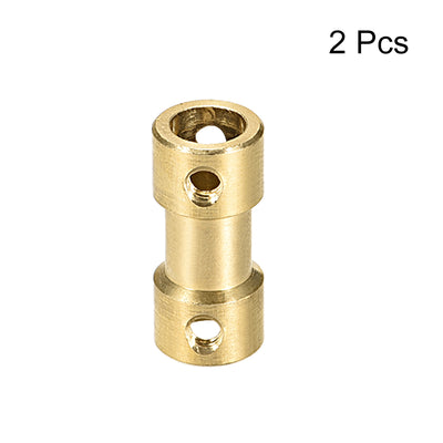 Harfington Uxcell 6mm to 6mm Bore Rigid Coupling, 20mm Length 9mm Diameter, Copper Shaft Coupler Connector, Brass Tone 2Pcs