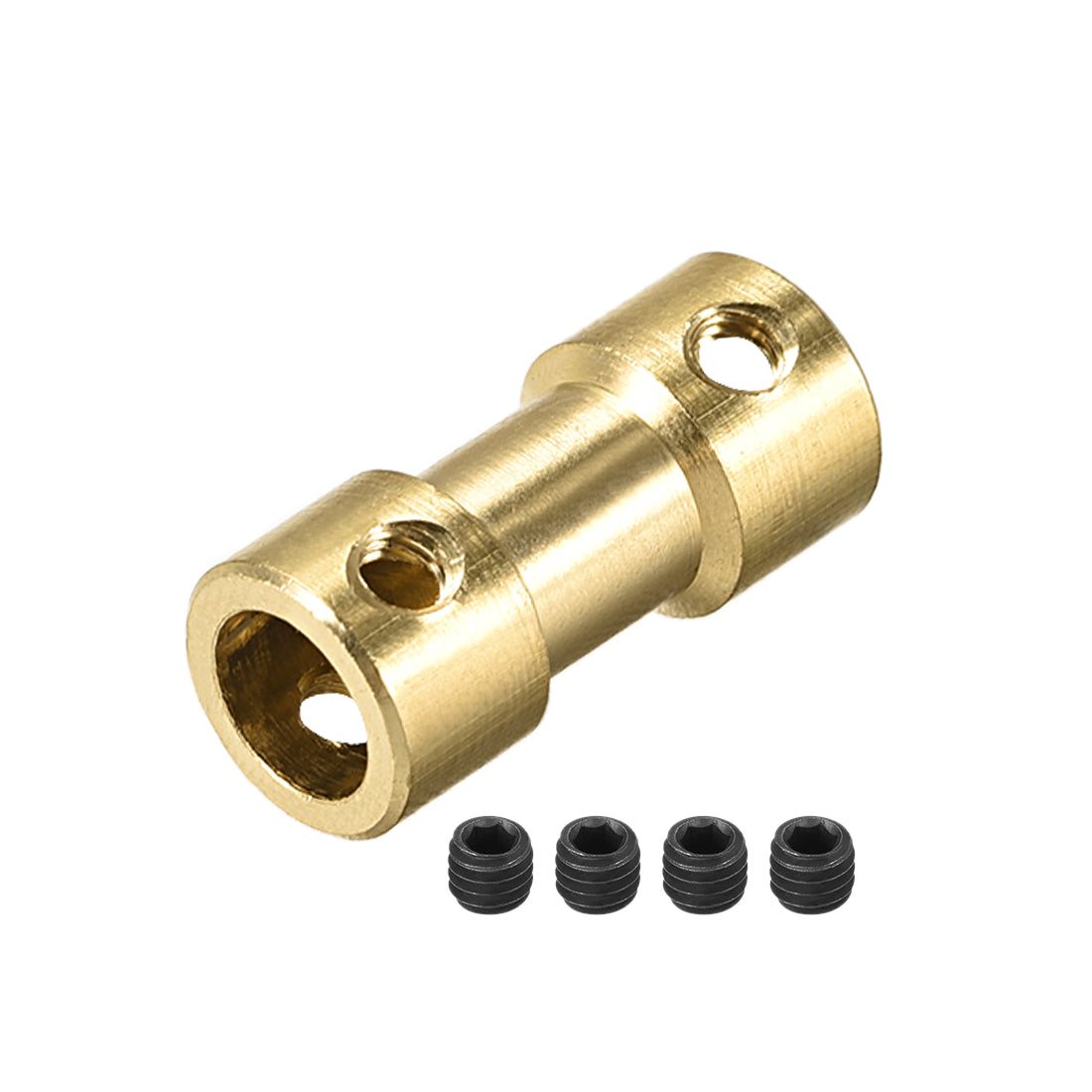 uxcell Uxcell 6mm to 6mm Bore Rigid Coupling, 20mm Length 9mm Diameter, Copper Shaft Coupler Connector, Brass Tone 2Pcs