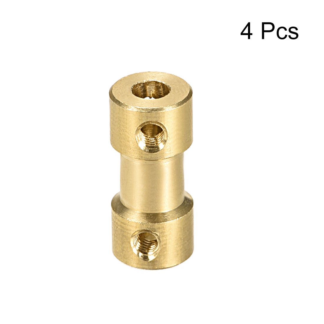 uxcell Uxcell 2mm to 4mm Bore Rigid Coupling, 20mm Length 9mm Diameter, Copper Shaft Coupler Connector, Brass Tone 4Pcs