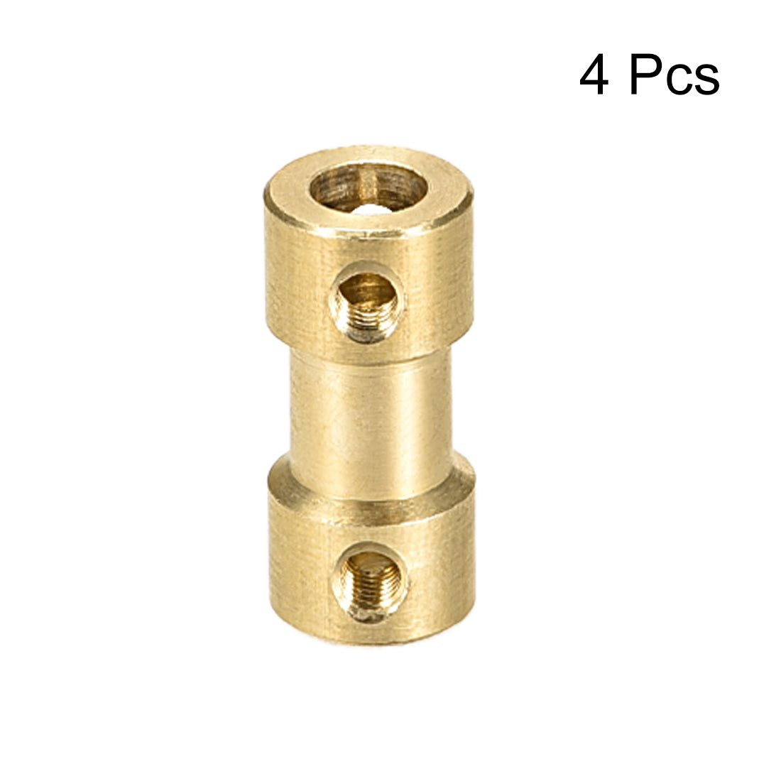 uxcell Uxcell 2mm to 5mm Bore Rigid Coupling, 20mm Length 9mm Diameter, Copper Shaft Coupler Connector, Brass Tone 4Pcs