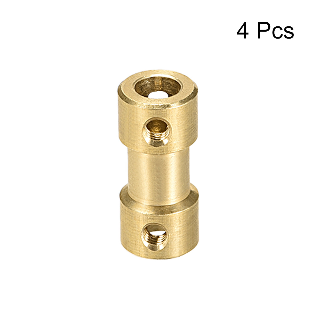 uxcell Uxcell 4mm to 5mm Bore Rigid Coupling, 20mm Length 9mm Diameter, Copper Shaft Coupler Connector, Brass Tone 4Pcs