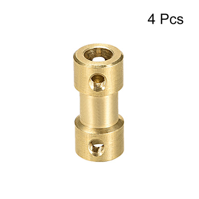 Harfington Uxcell 4mm to 5mm Bore Rigid Coupling, 20mm Length 9mm Diameter, Copper Shaft Coupler Connector, Brass Tone 4Pcs