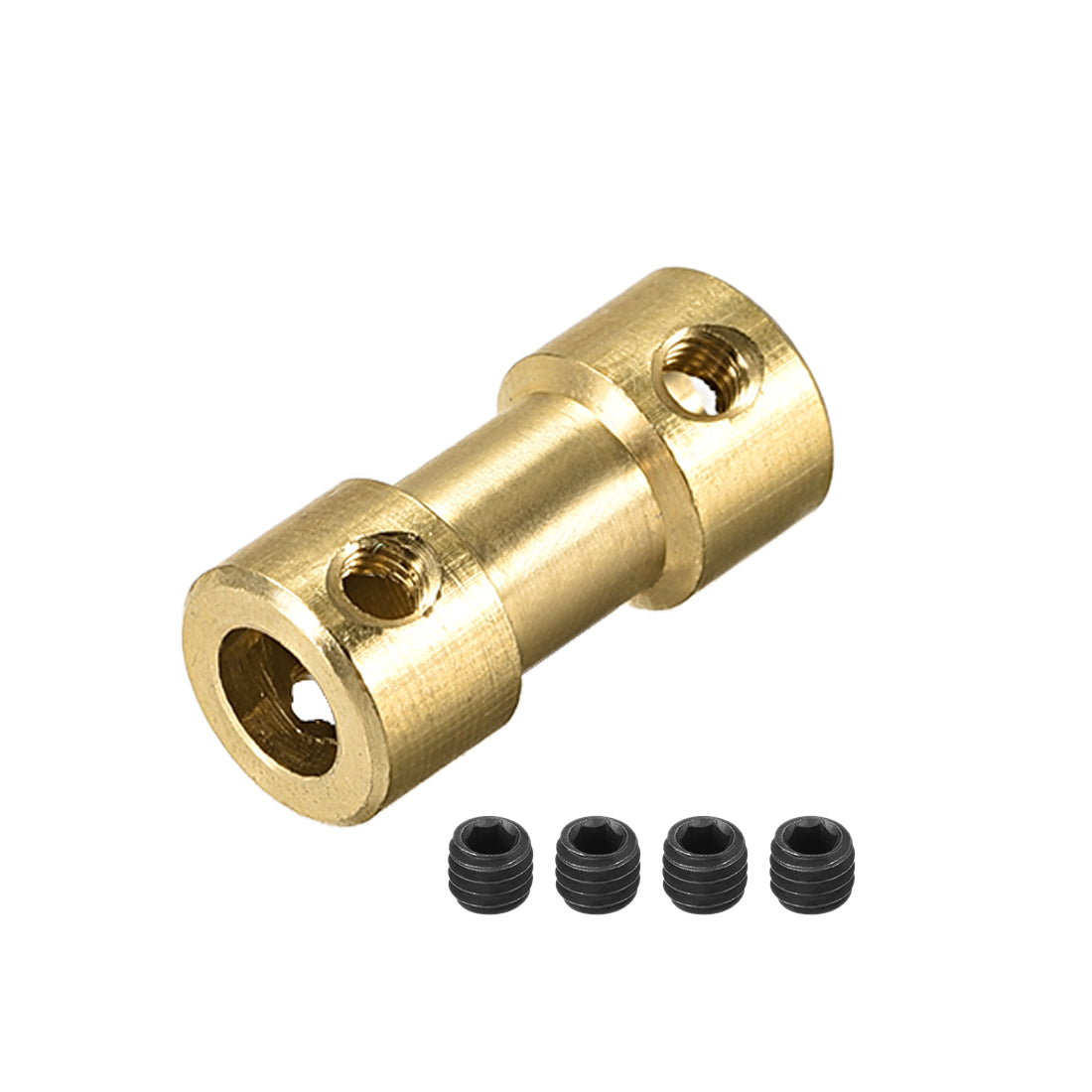 uxcell Uxcell 4mm to 5mm Bore Rigid Coupling, 20mm Length 9mm Diameter, Copper Shaft Coupler Connector, Brass Tone 4Pcs