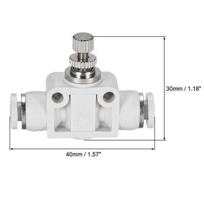 Harfington Uxcell Air Flow Control Valve, In-line Speed Controller Union Straight, 4mm Tube Outer Diameter 2Pcs