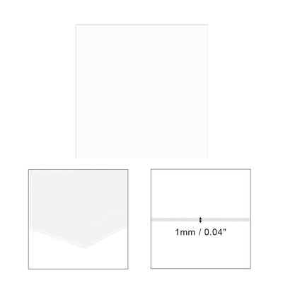 Harfington Uxcell Acrylic Sheet,Clear,1mm Thick,10cm x 10cm,Plastic Board