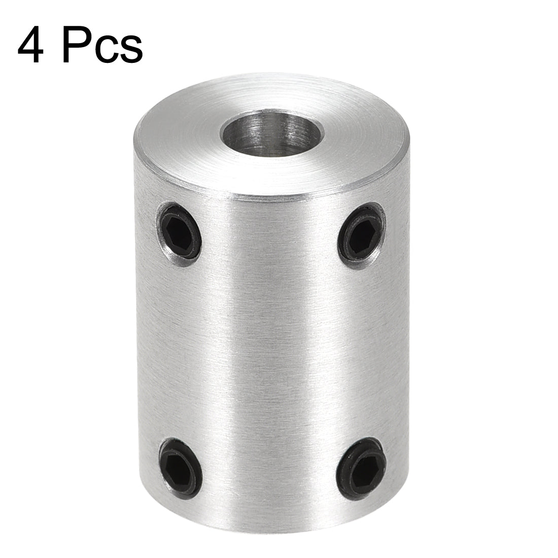 uxcell Uxcell 6.35mm to 6.35mm Bore Rigid Coupling 25mm Length 18mm Diameter Aluminum Alloy Shaft Coupler Connector Silver 4pcs