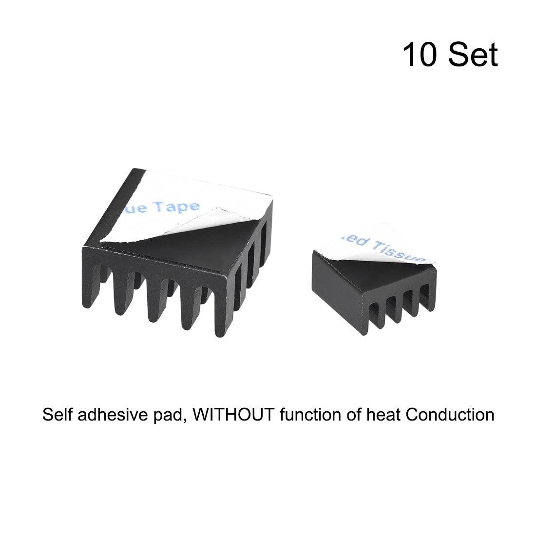 uxcell Uxcell Black Sticky Aluminum Heatsink for RPI 2B,14x14x7mm, 8.8x8.8x5mm, 10 Set