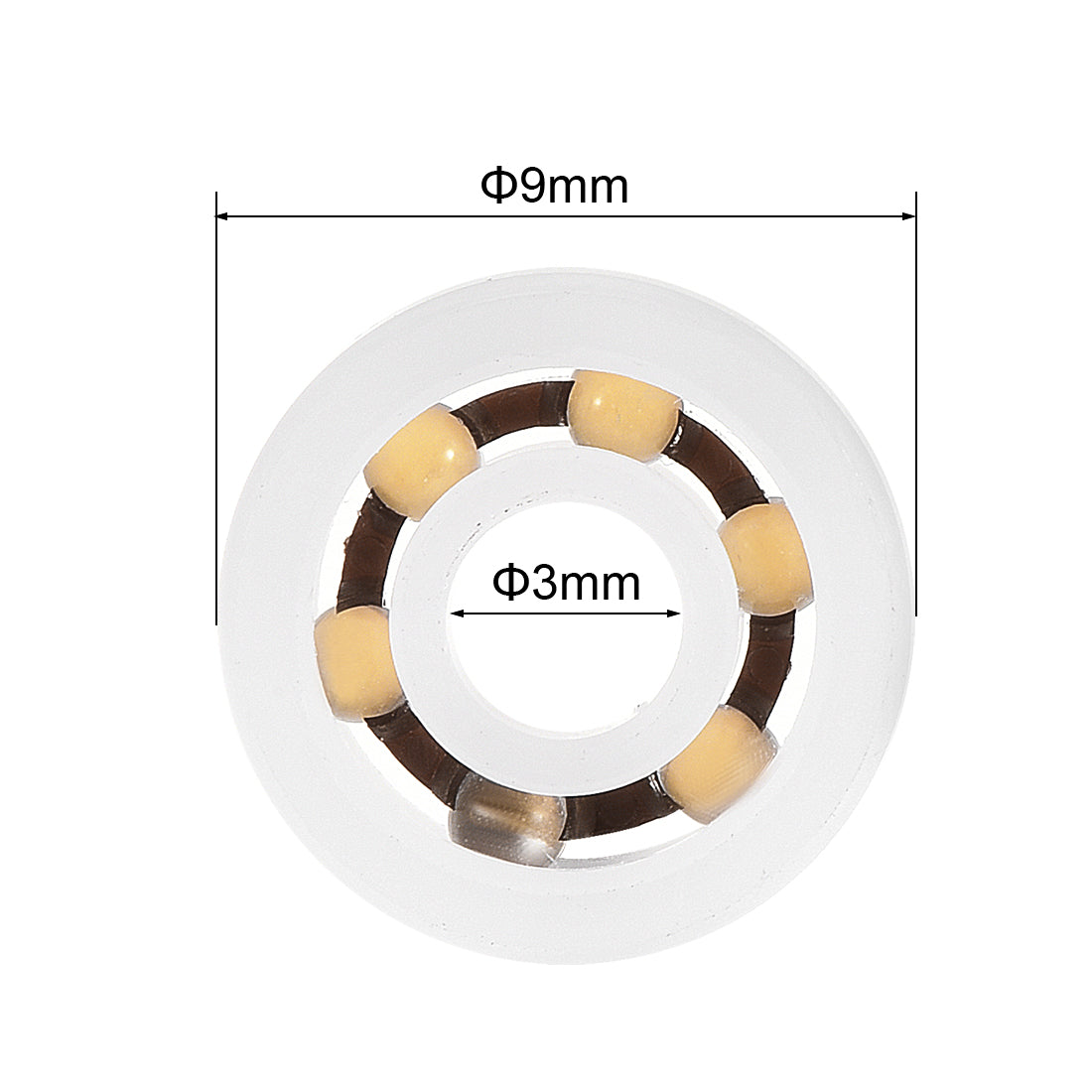 uxcell Uxcell 5Stk.603 Kunststofflager 3x9x3mm Glaskugel Nylon Käfig