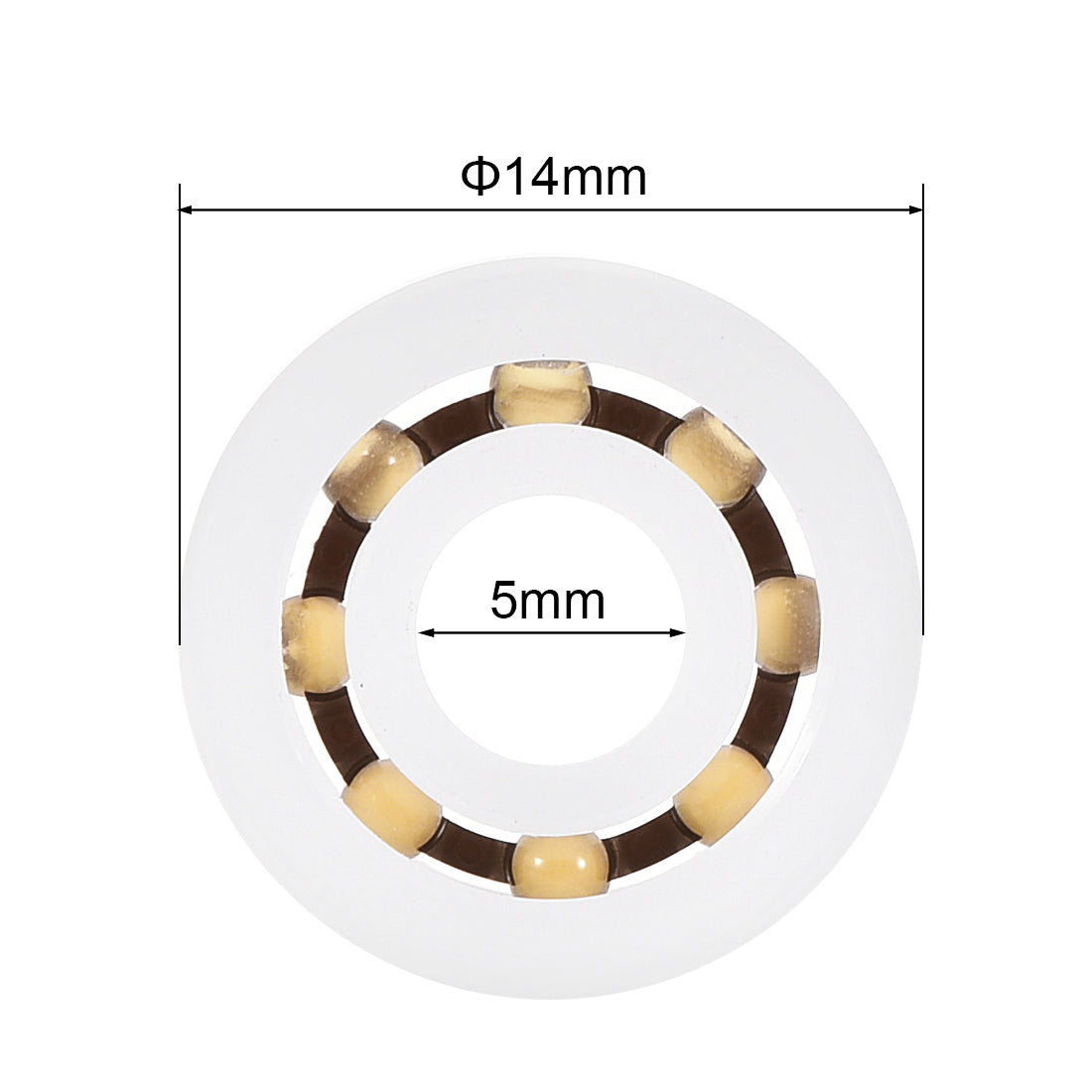 uxcell Uxcell 2Stk.605 Kunststofflager 5x14x5mm Glaskugel Nylon Käfig