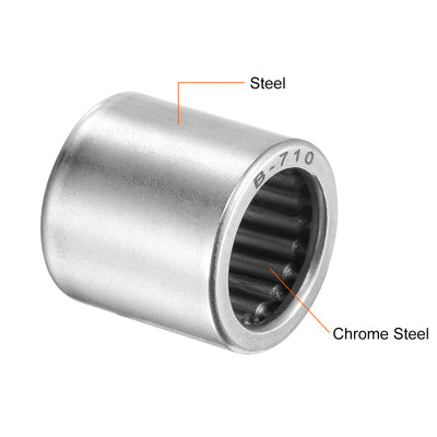 Harfington Uxcell Needle Roller Bearings Open End Full Complement Drawn Cup, Inch