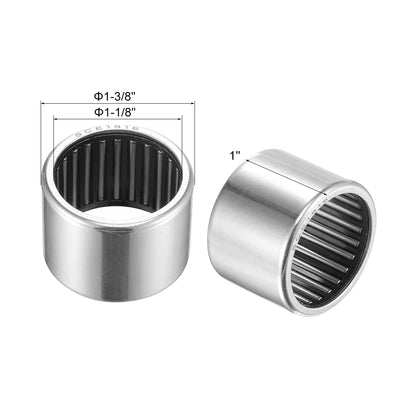 Harfington Uxcell Needle Roller Bearings, Open End, Stamping Steel Drawn Cup, Inch