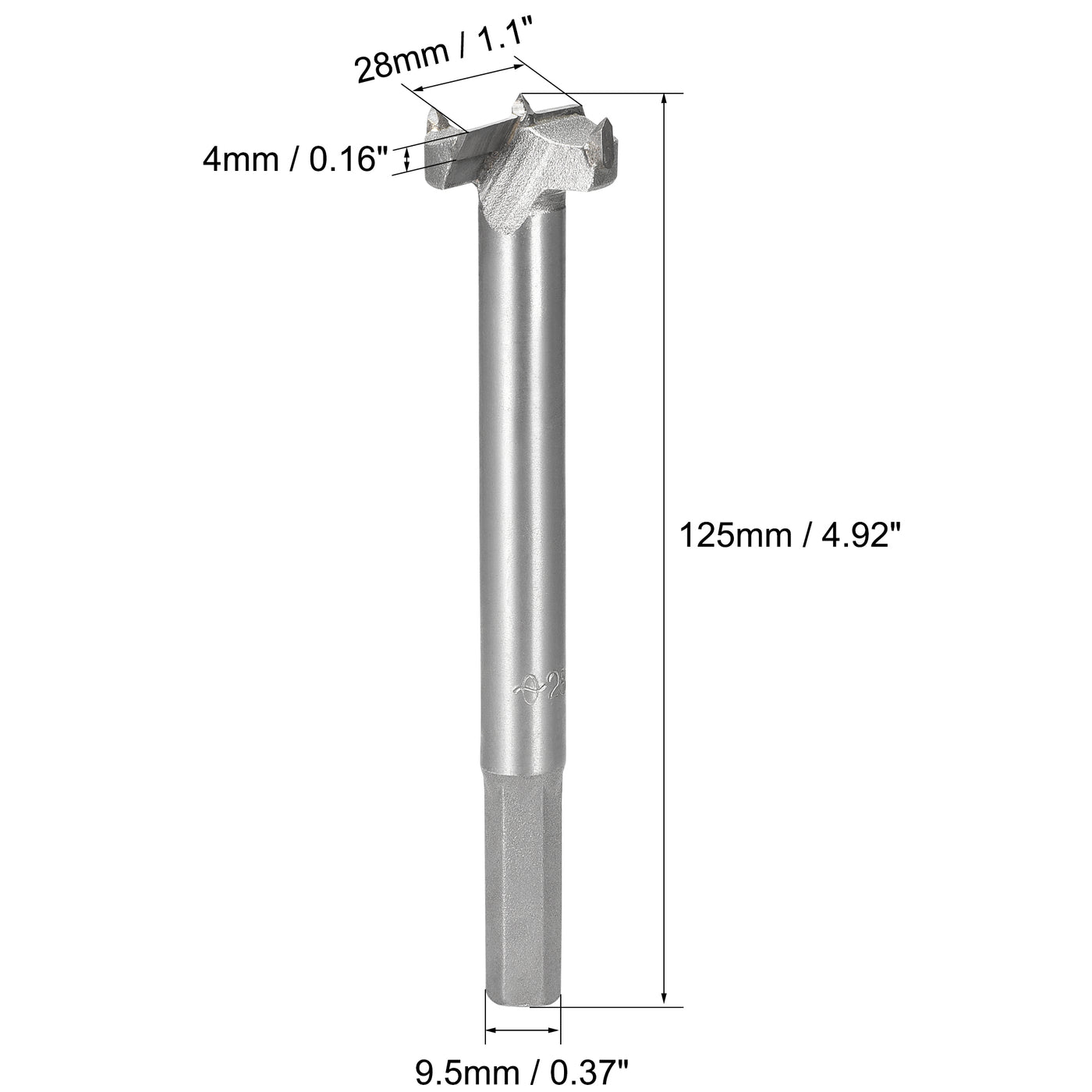 uxcell Uxcell Forstner Wood Boring Drill Bit 28mm Dia. Hole Saw Carbide Alloy Steel Tip Hex Shank Cutting Tool for Plywood Wood