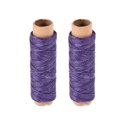 Harfington Uxcell 2pcs Leather Sewing Thread 33 Yards 150D/1mm Waxed Flat Cord (Violet)