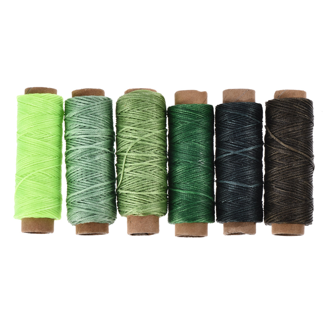 uxcell Uxcell 6Stk. Ledernähgarn Set 55 Yards 175D/1mm Polyester flach Kordel Kühle Farbe