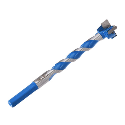 Harfington Uxcell Forstner Wood Boring Drill Bit 18mm Dia. Hole Saw Carbide Alloy Steel Tip Hex Shank Cutting for Hinge Plywood Wood Tool Blue