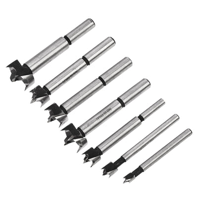 Harfington Uxcell Forstner Wood Boring Drill Bit, Hole Puncher, 1/4" - 1"  Diameter, for Woodworking, 7 in 1 Set