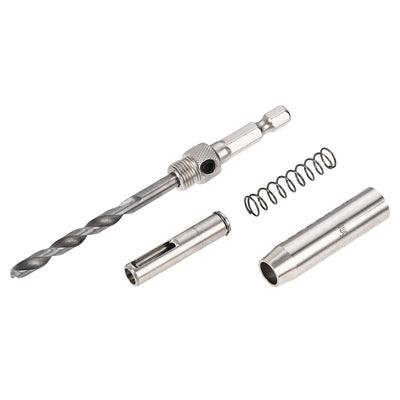 Harfington Uxcell Self Centering Hinge Tapper Core Drill Bit, Hole Puncher, 5mm Diameter, for Woodworking, Silver