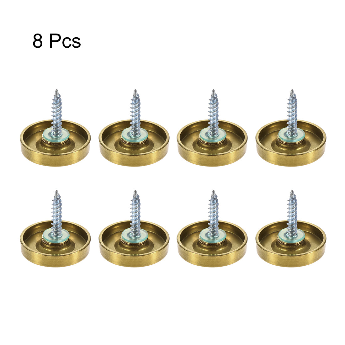 uxcell Uxcell Mirror Screws, Decorative Cap Fasteners Cover Nails, Electroplated Wire Drawing, Golden 8pcs