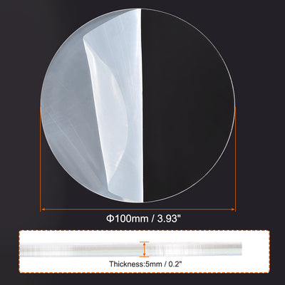 Harfington Uxcell Acrylic Sheet Circle Round Disc,Clear,0.2 x 3.93inch