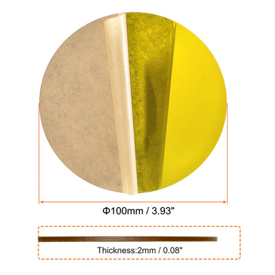 Harfington Uxcell Acrylic Sheet Circle Round Disc,Yellow,Translucent,0.08 x 3.93inch