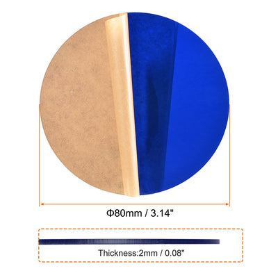 Harfington Uxcell Acrylic Sheet Circle Round Disc,Blue,Translucent,0.08 x 3.14inch