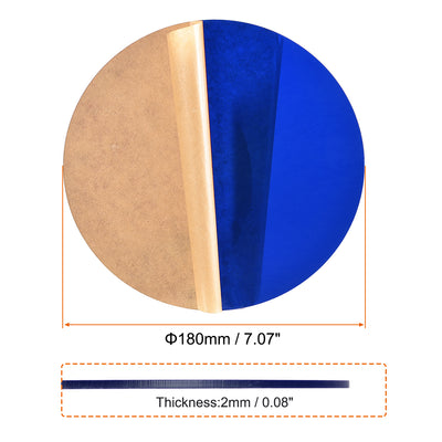 Harfington Uxcell Acrylic Sheet Circle Round Disc,Blue,Translucent,0.08 x 7.07inch