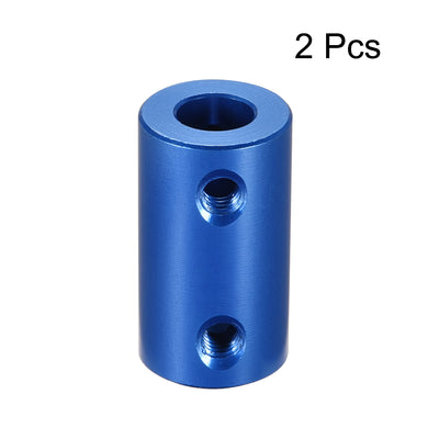 Harfington Uxcell 4mm to 7mm Bore Rigid Coupling 25mm Length 14mm Diameter Aluminum Alloy Shaft Coupler Connector Blue 2pcs