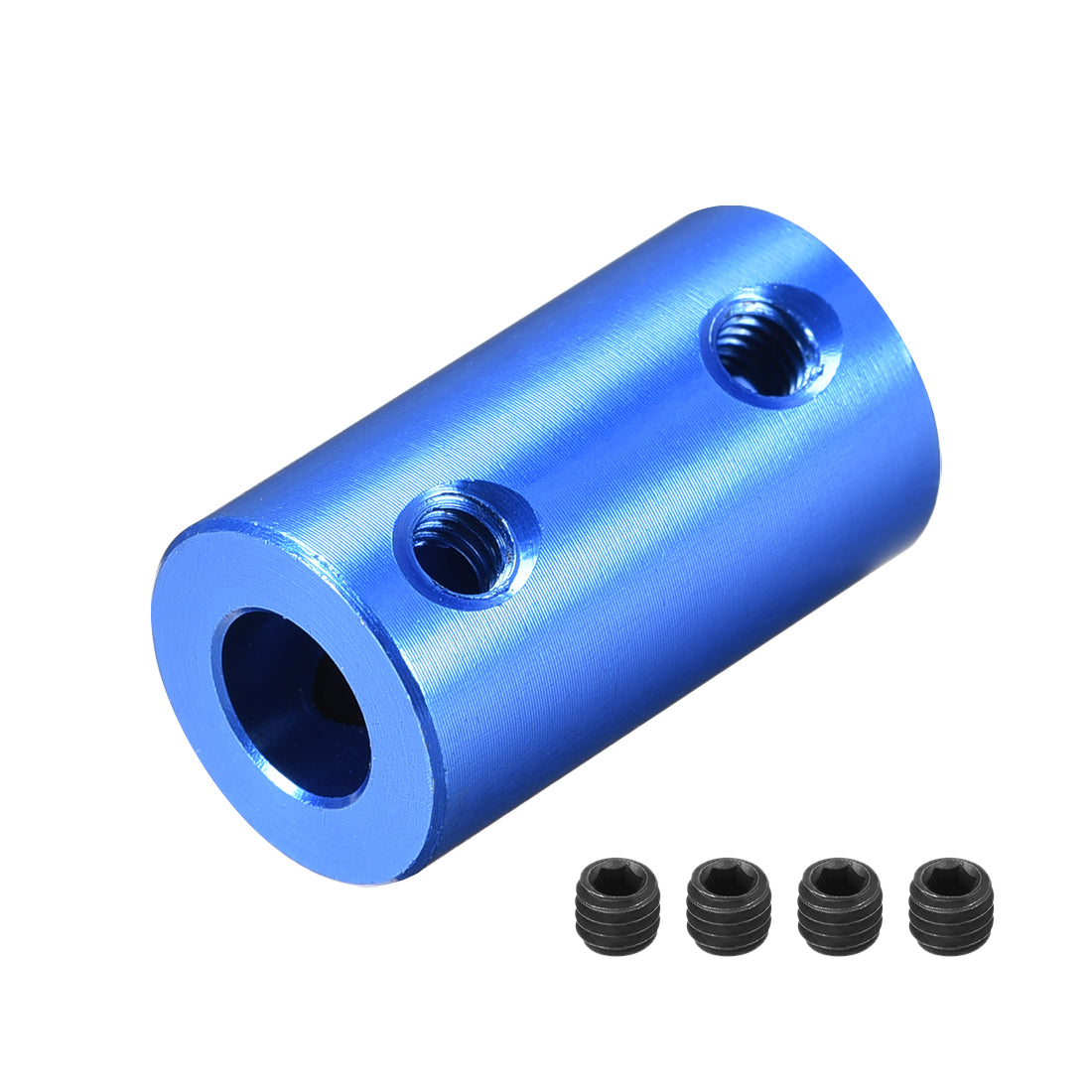 uxcell Uxcell 4mm to 7mm Bore Rigid Coupling 25mm Length 14mm Diameter Aluminum Alloy Shaft Coupler Connector Blue 2pcs