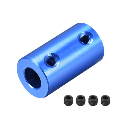 Harfington Uxcell 4mm to 7mm Bore Rigid Coupling 25mm Length 14mm Diameter Aluminum Alloy Shaft Coupler Connector Blue 2pcs