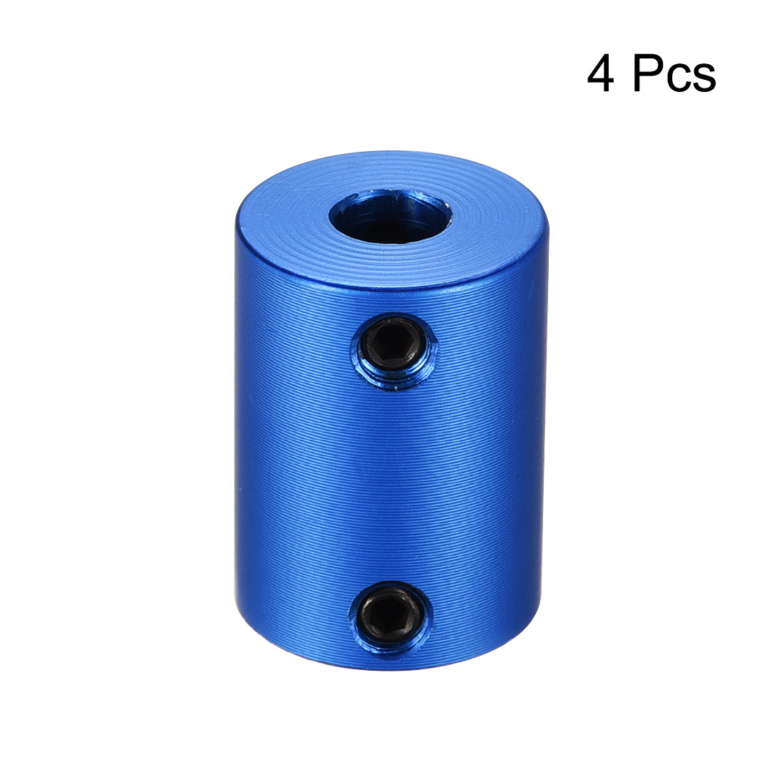 uxcell Uxcell 5mm to 6.35mm Bore Rigid Coupling 25mm Length 18mm Diameter Aluminum Alloy Shaft Coupler Connector Blue 4pcs