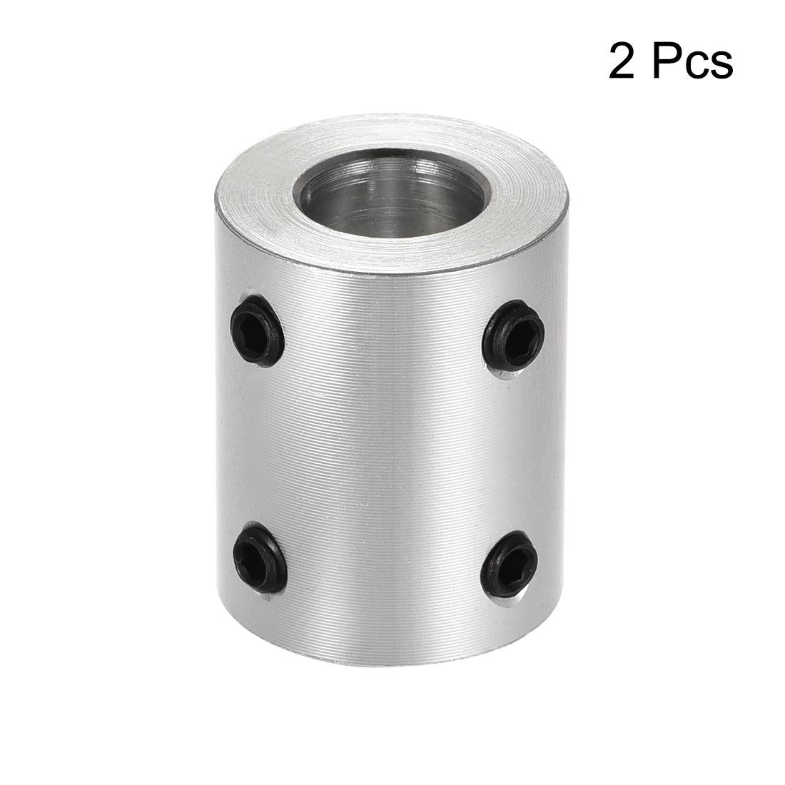 uxcell Uxcell 5mm to 10mm Bore Rigid Coupling 25mm Length 20mm Diameter Aluminum Alloy Shaft Coupler Connector Silver 2pcs