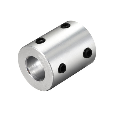 Harfington Uxcell 5mm to 10mm Bore Rigid Coupling 25mm Length 20mm Diameter Aluminum Alloy Shaft Coupler Connector Silver 2pcs