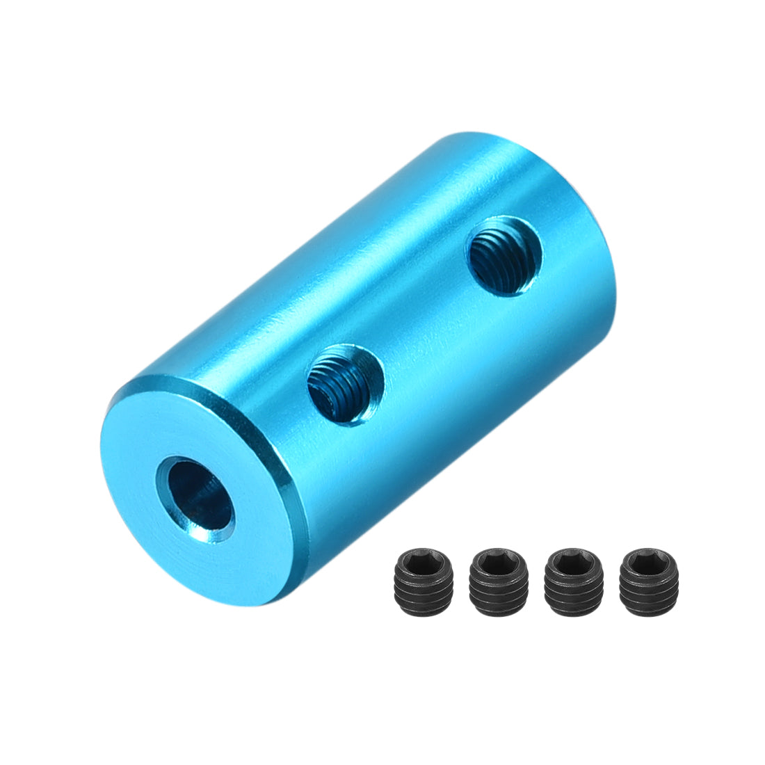 uxcell Uxcell 2mm to 3mm Bore Rigid Coupling 20mm Length 10mm Diameter Aluminum Alloy Shaft Coupler Connector Light Blue 4pcs