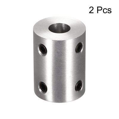 Harfington Uxcell 6mm to 8mm Bore Rigid Coupling 25mm Length 20mm Diameter Aluminum Alloy Shaft Coupler Connector Silver 2pcs