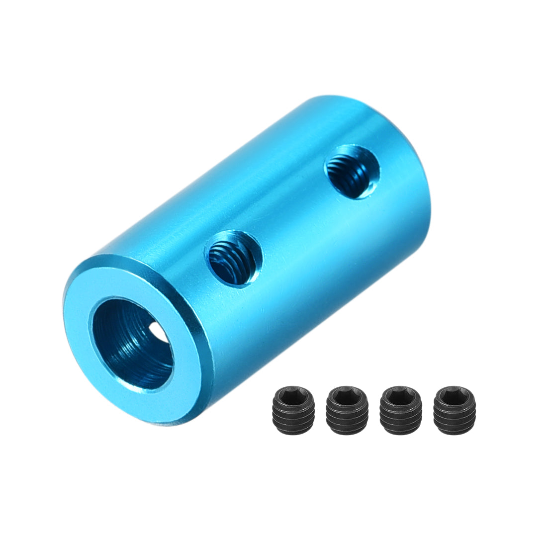 uxcell Uxcell 2mm to 5mm Bore Rigid Coupling 20mm Length 10mm Diameter Aluminum Alloy Shaft Coupler Connector Light Blue